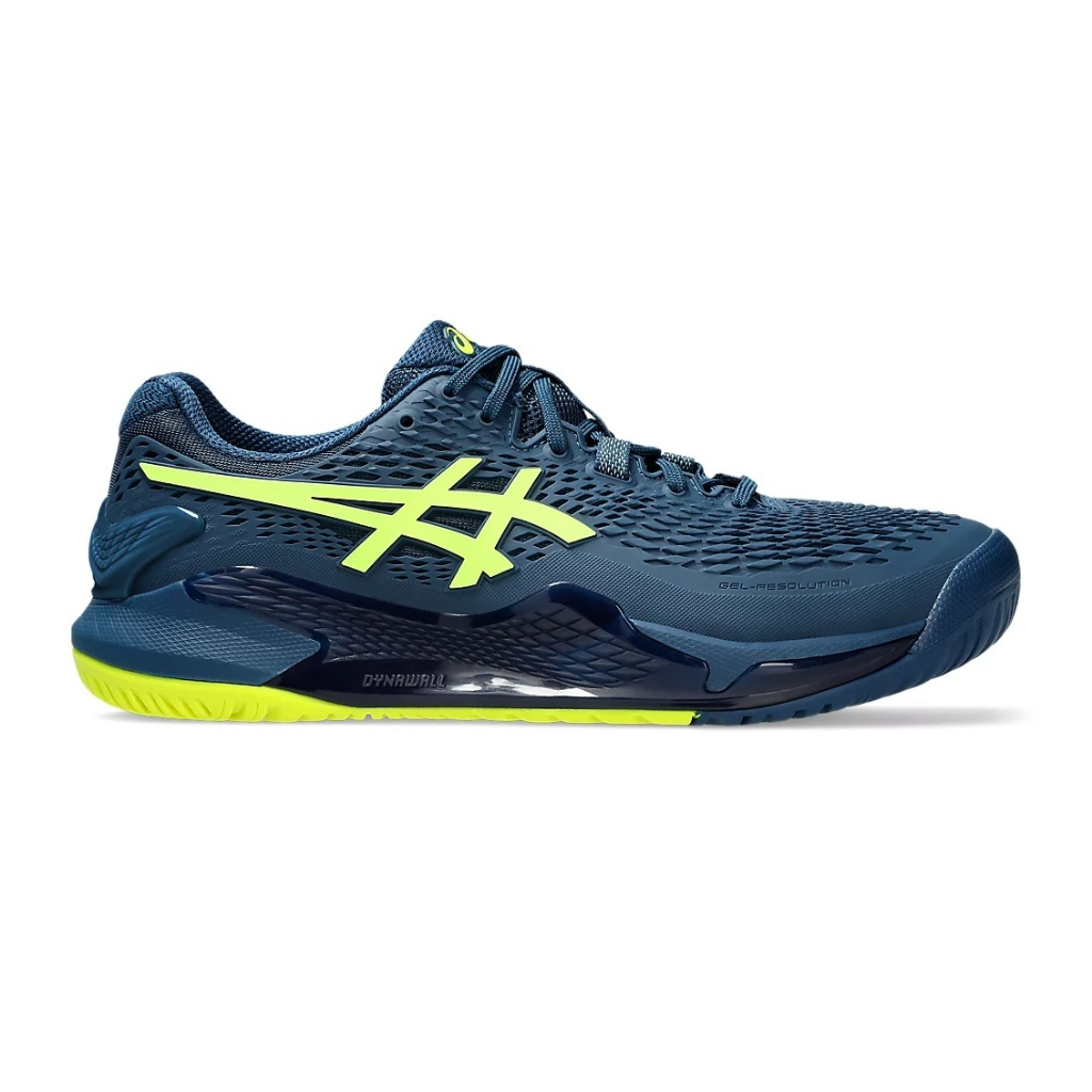 Asics รองเท้าเทนนิสผู้ชาย Gel-Resolution 9 (2E) Wide | Mako Blue/Safety Yellow ( 1041A376-404 )