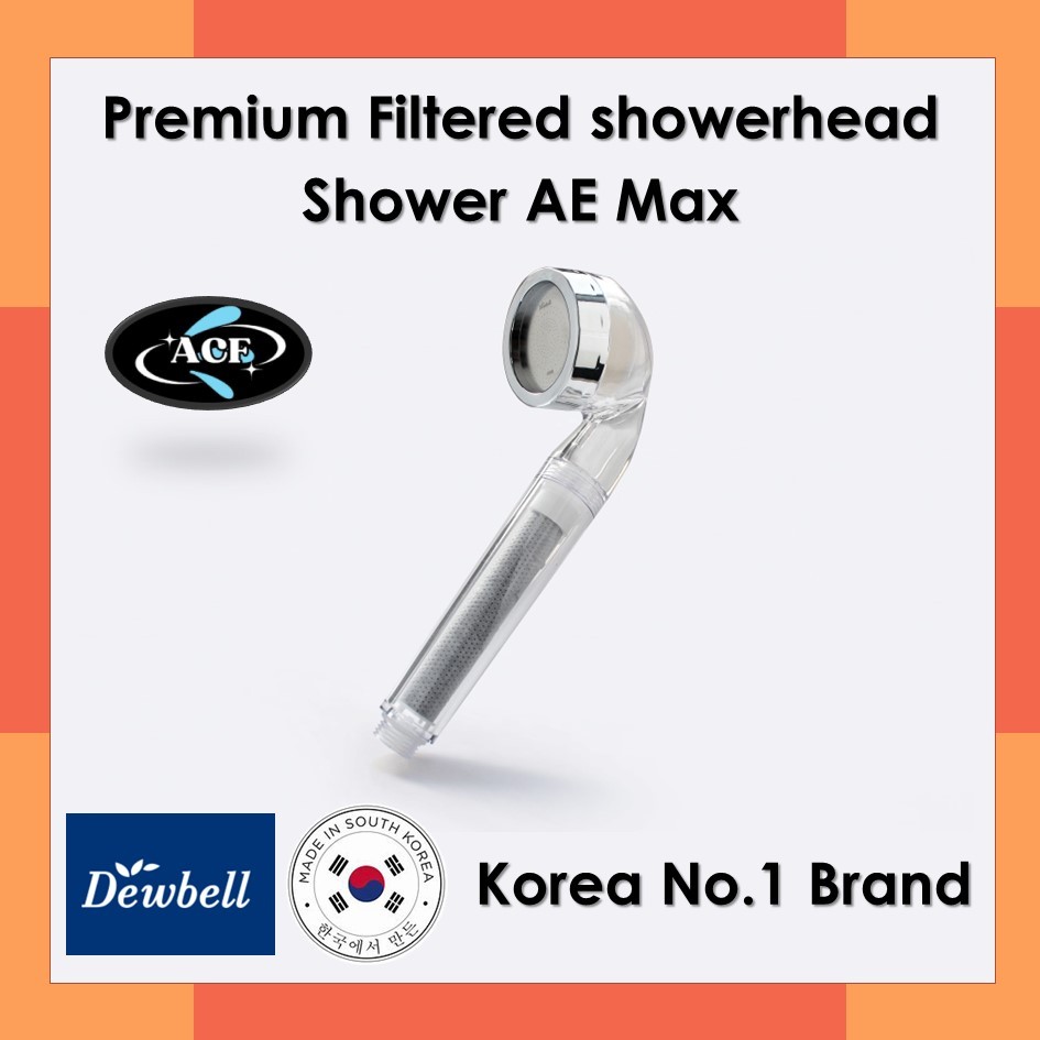 DEWBELL - ฝักบัวกรองน้ำ "Shower-Ae Max" ผลิตในเกาหลี ระบบกรอง 5 ขั้นตอน ขจัดคลอรีนสำหรับผิวแพ้ง่าย, Charcoal filter