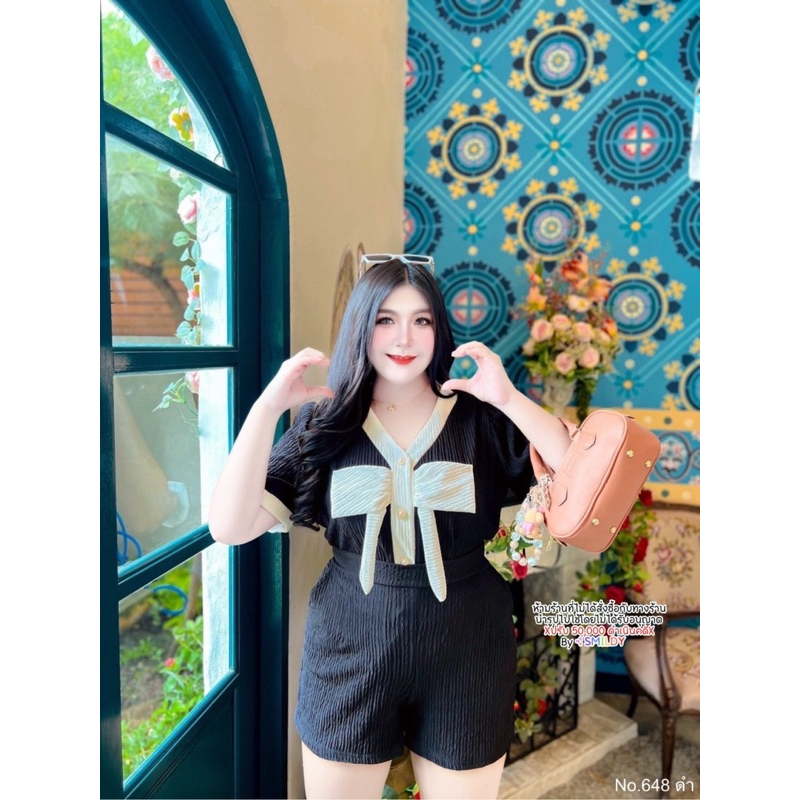 สาวอวบ ชุดเซ็ตสาวอวบ เซ็ตไอดอล โบว์หน้า ขาสั้น อก 40 42 44 46 48 50 52 54 56 - รูปที่ 7