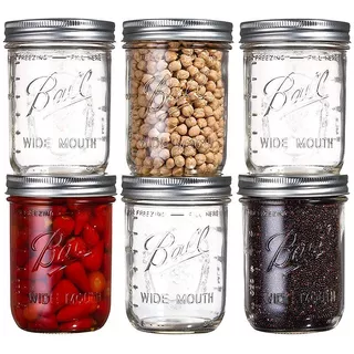 ✆❦Ball Mason Jar อเมริกัน Mason jar แก้วโปร่งใสสกัดเย็นขนาดแบบพกพาข้ามคืนข้าวโอ๊ตมิลค์เชคถ้วย