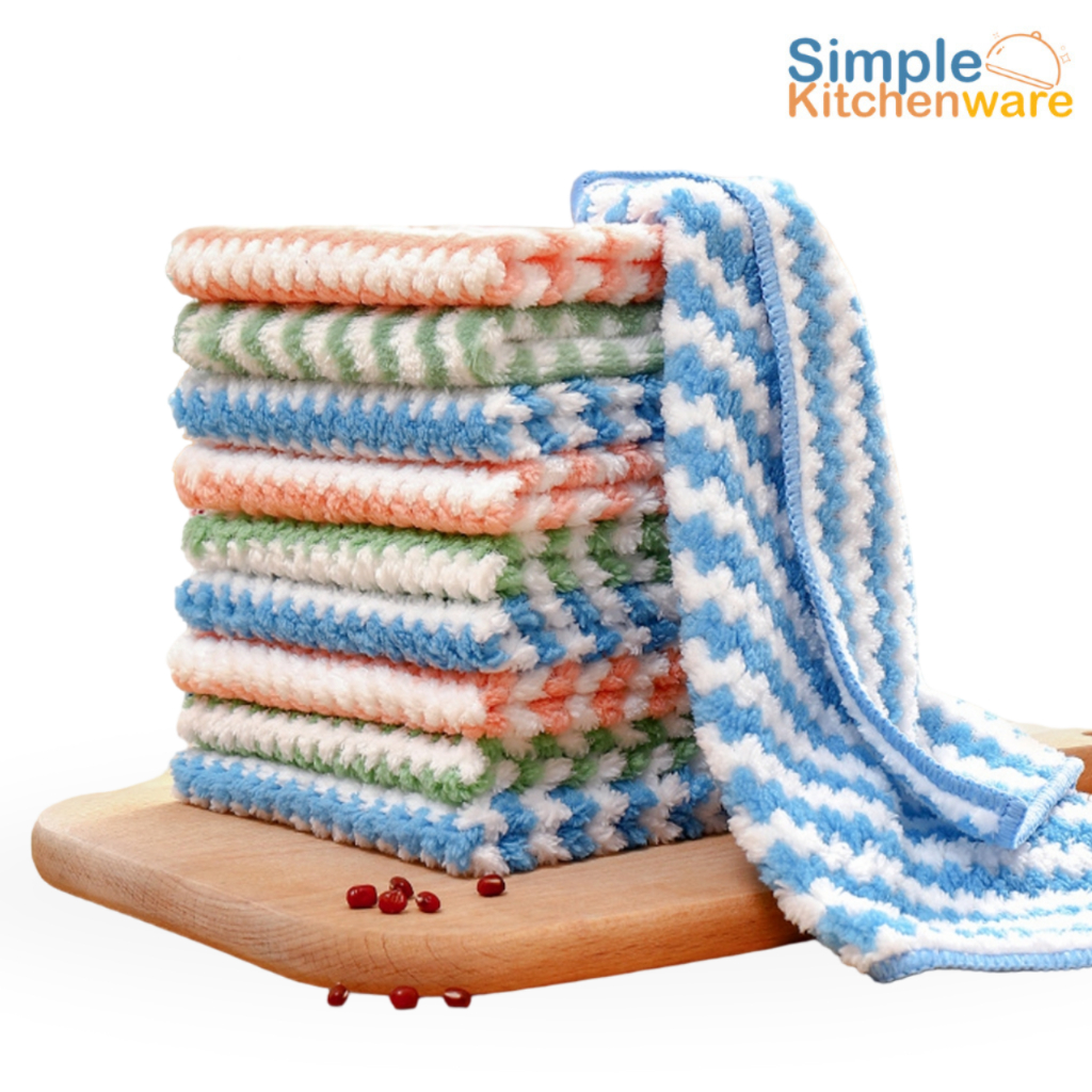 Simple Kitchenware ผ้าเช็ดโต๊ะ ผ้าเช็ดจาน ขนาด 25x25cm ดูดซับน้ำได้ดีเยี่ยม แห้งไว duster cloth