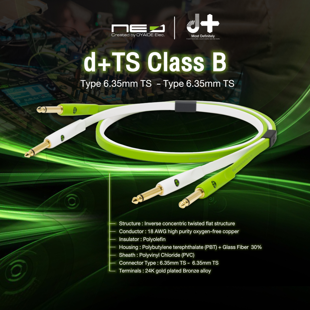 NEO (Created by OYAIDE Elec.) d+ TS Class B : Professional TS male - TS male audio cable