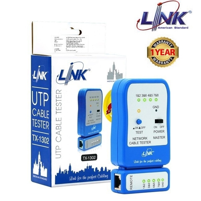 LINK UTP CABLE TESTER เครื่องทดสอบสายแลน Link TX-1302 ของแท้ประกัน 1ปี