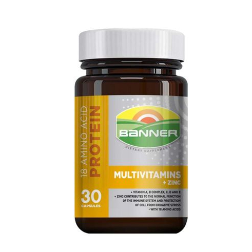 BANNER GOLD PLUS 30'S ***รุ่นใหม่ อุดมด้วยแร่ธาตุและวิตามินที่จำเป็น แบนเนอร์ พลัส กรดอะมิโน + วิตาม