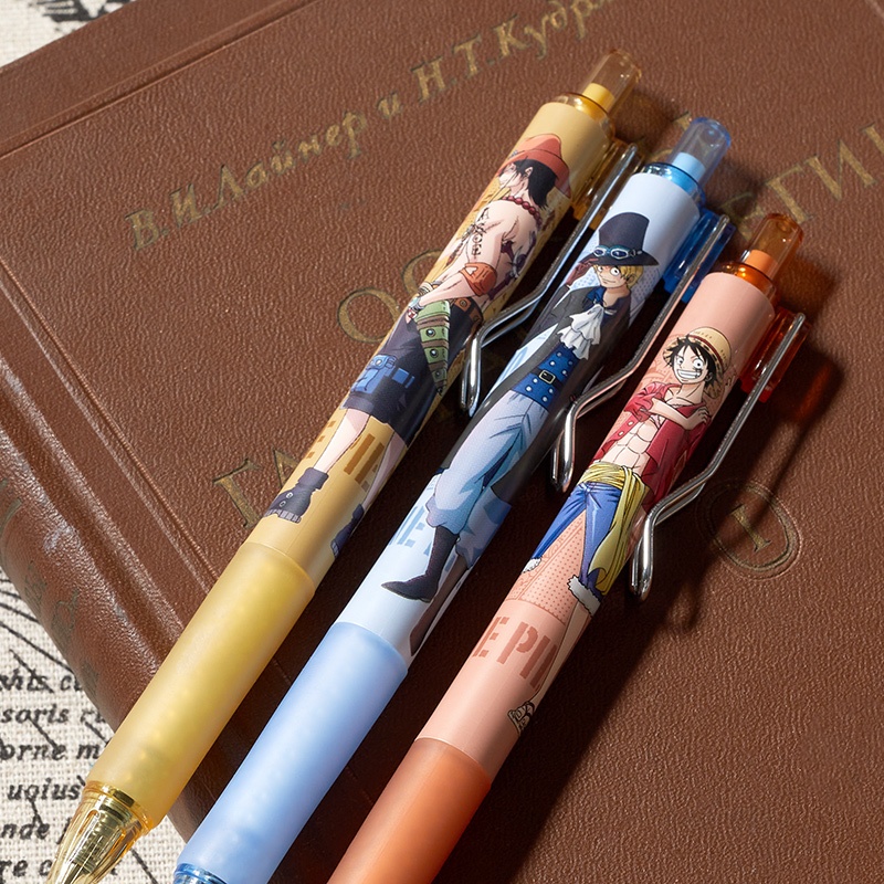 M&G QBP888A1 ปากกาลูกลื่น ONE PIECE 0.38 มม หมึกสีน้ำเงิน ปากกาเจล กดปากกาลูกลื่น ลวดลายการ์ตูน - รูปที่ 3