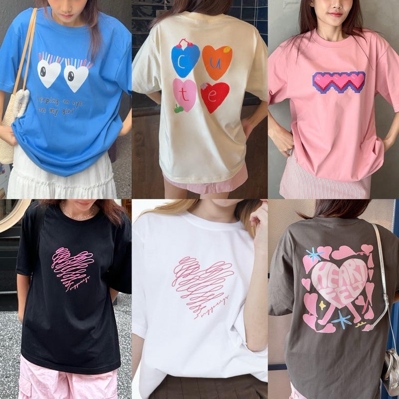 myyoungs - Heart(oversized) เสื้อยืดโอเวอร์ไซส์