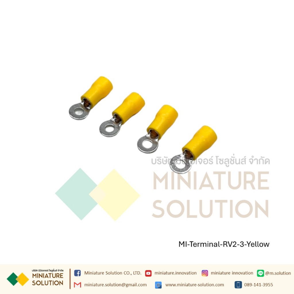 [ 100ชิ้น/แพ็ค ] หางปลา กลมหุ้มแบบมีฉนวน ข้อต่อสายไฟ  RV1.25/RV2/RV3.5/RV5.5 (RV2/2.5/4.5/5.5-3/4/5/