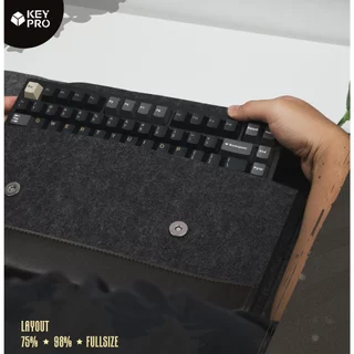 กระเป๋าคีย์บอร์ด ซองผ้า สีดำ สำหรับ Mechanical Keyboard ขนาด 60% 75% TKL 108% ซองผ้าใส่คีย์บอร์ด แม่เหล็ก เชือกรัดกระดุม