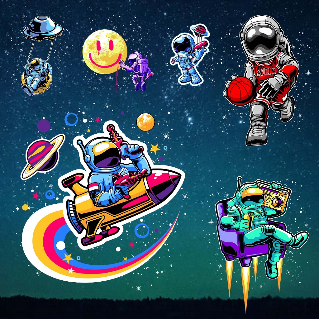 ตัวรีดติดเสื้อ นักบินอวกาศ  astronaut (FP)  set.02 รีดติดง่ายทุกเนื้อผ้า DIY Patches