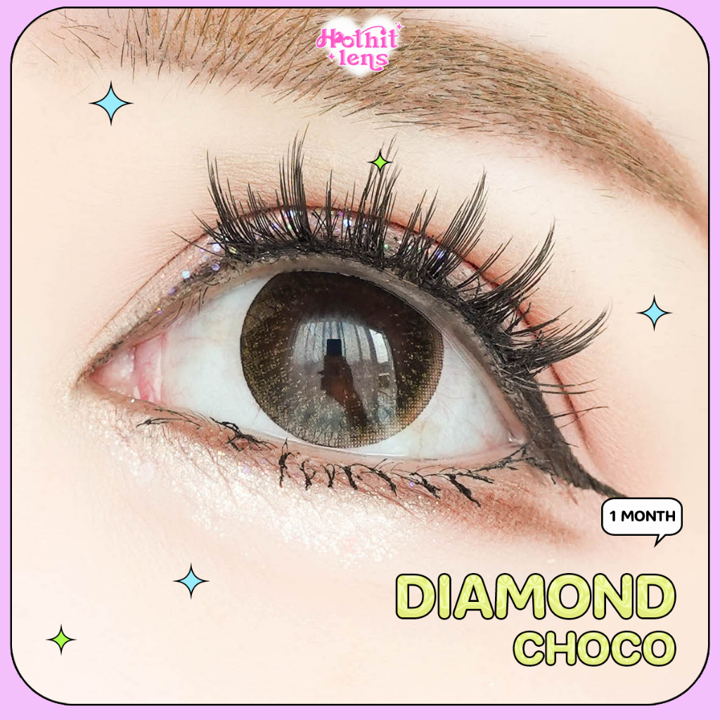 Candylens คอนแทคเลนส์ Diamond Choco พร้อมส่งแบบปกติ และค่าสายตาสั้น 0.00- 10.00 - รูปที่ 2