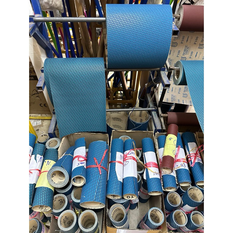 กระดาษทรายสีฟ้าตราช้าง ทรายแน่น-ยกม้วน