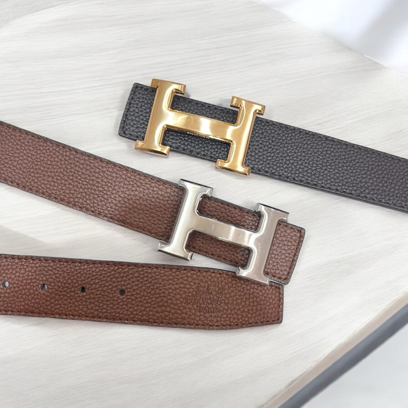 Hermesเข็มขัดหนัง หัวเป็นสเตนเลสขนาด 3.8 cm มีสาย 2 สี หัวเฮอเมสใส่ได้ทั้งชายและหญิง