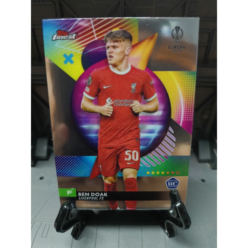 2024 BEN DOAK Liverpool TOPPS FINEST UEFA EUROPA LEAGUE  RC