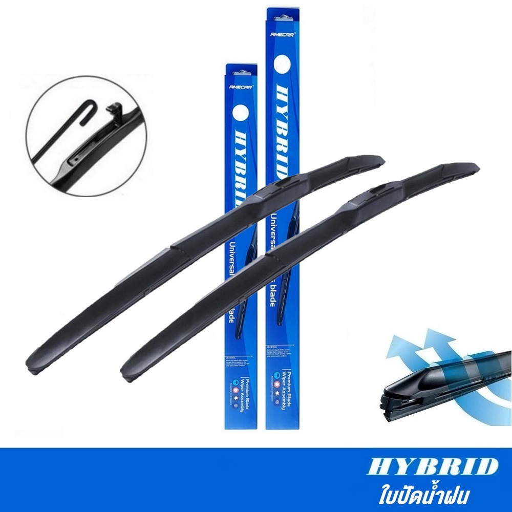 Hybrid ใบปัดน้ำฝน (2ชิ้น) HONDA CRV 2008-2023, HRV 2014-2023, BRV 2014- 2023, WRV Wiper Blade Carspe