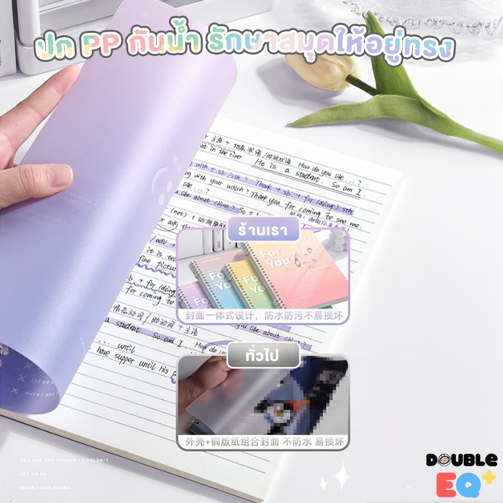 DIY สมุดจด 60 แผ่น เพิ่มใส้ได้ กระดาษหนา เขียนไม่ซึม กันน้ำ พับได้ 360 องศา DIY Fancy notebook