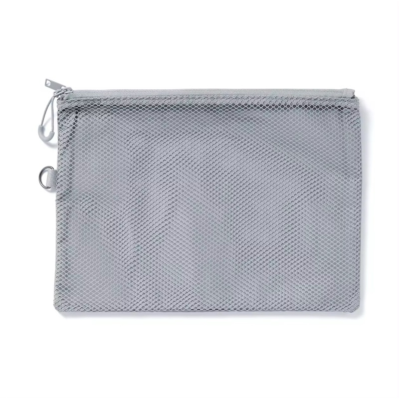 ใหม่ มูจิ กระเป๋าซิปใส่ของอเนกประสงค์ L - MUJI Polyester Two Zipper Case L (19 x 27 cm)