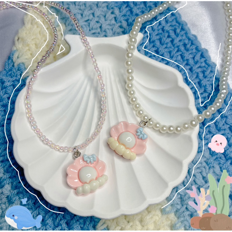 สร้อยคอลูกปัด|ไข่มุกจี้หอยมุก 🐠🪸🧜🏻‍♀️🫧