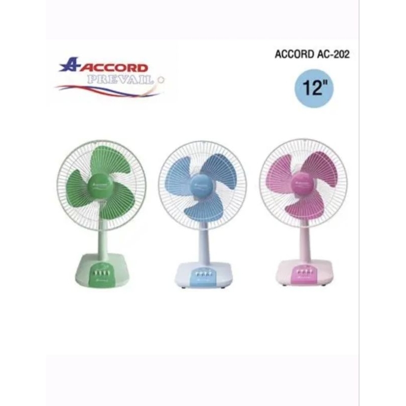พัดลมตั้งโต๊ะ ACCORD รุ่น AC-202 ขนาด 12 นิ้ว คละสี