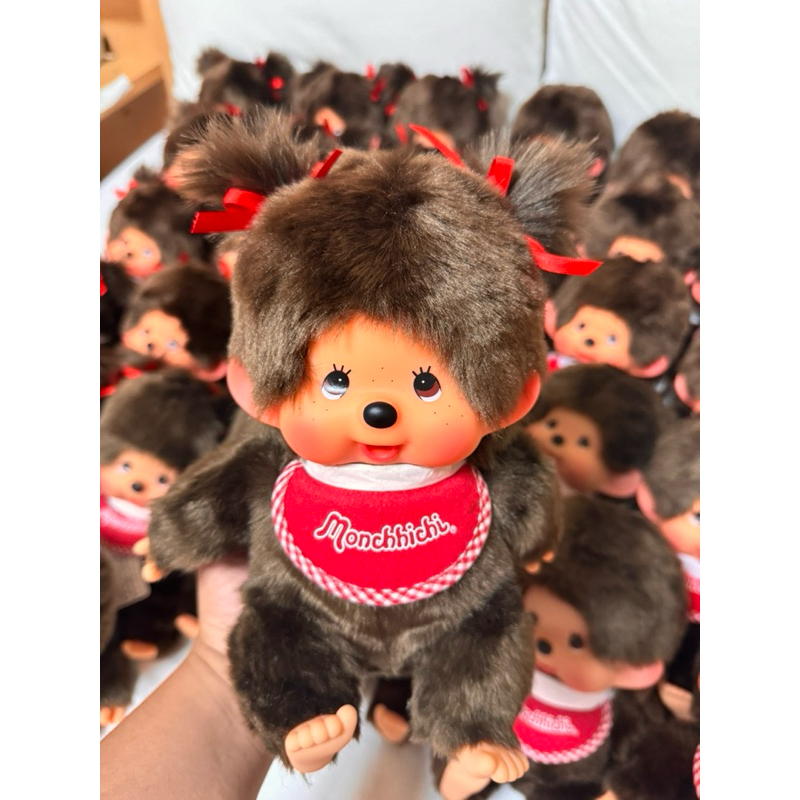 พร้อมส่ง ตุ๊กตา Monchhichi แบบนั่ง2แกละไซส์ M ของแท้จากญี่ปุ่น