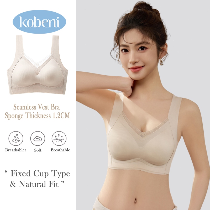 ⭐KOBENI⭐ชุดชั้นในสตรี เสื้อใน บราไร้ขอบ Bra ชุดชั้นในลูกไม้ ไม่มีวงแหวนเหล็ก ป้องกันการหย่อนคล้อย ใส