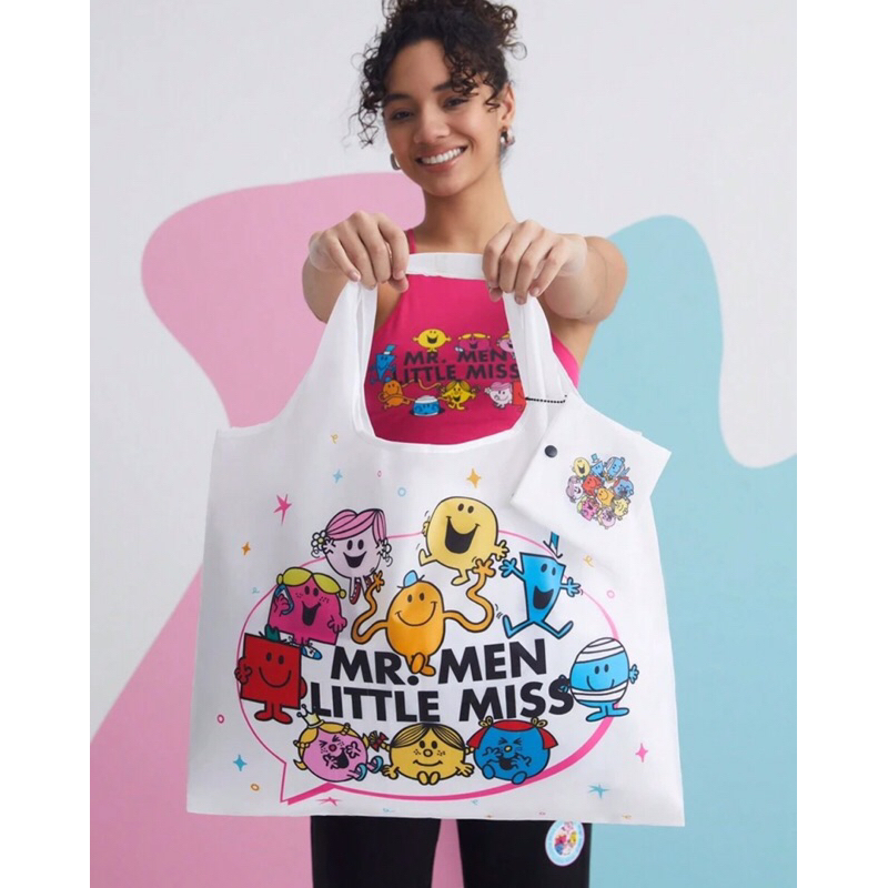 [พร้อมส่ง ] ถุงผ้า Mr.Men & Little Miss พับได้ พกพาสะดวก