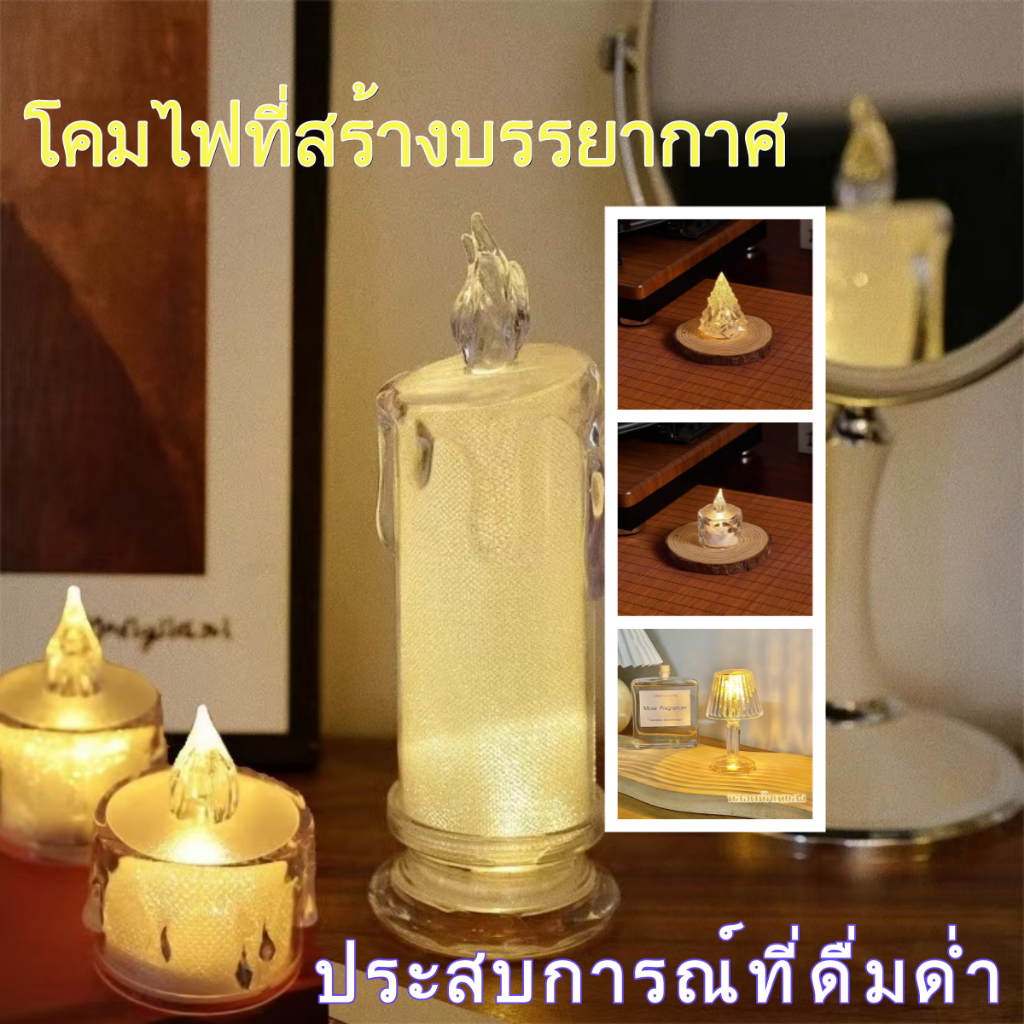 โคมไฟกลางคืน LED อะคริลิคคริสตัล รูปต้นคริสต์มาส สําหรับตกแต่งบ้าน โคมไฟข้างเตียง แสงโดยรอบ
