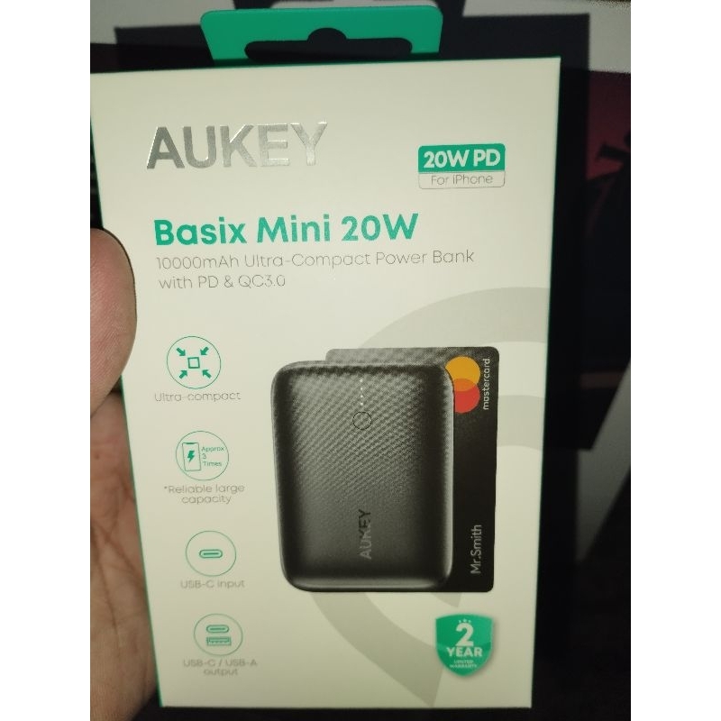 (ใหม่แท้ศูนย์ไทย)พาวเวอร์แบงค์ AUKEY ความจุ 10,000mAh PB-N83S Black