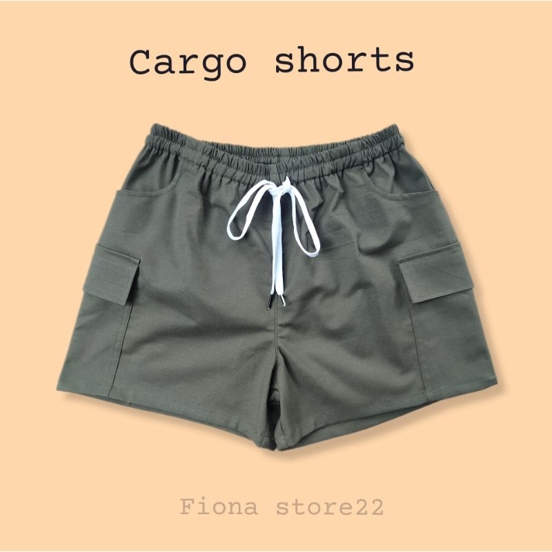 Cargo pants 🌙กางเกงขาสั้นผู้หญิง กระเป๋าข้าง