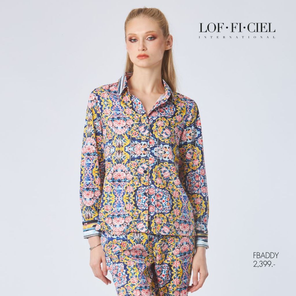 LOF-FI-CIEL เสื้อเชิ้ตผู้หญิงแขนยาว Vase tile สีกรมเหลือง FBADDY ราคา ถูกที่สุด ดีลบีเคเค