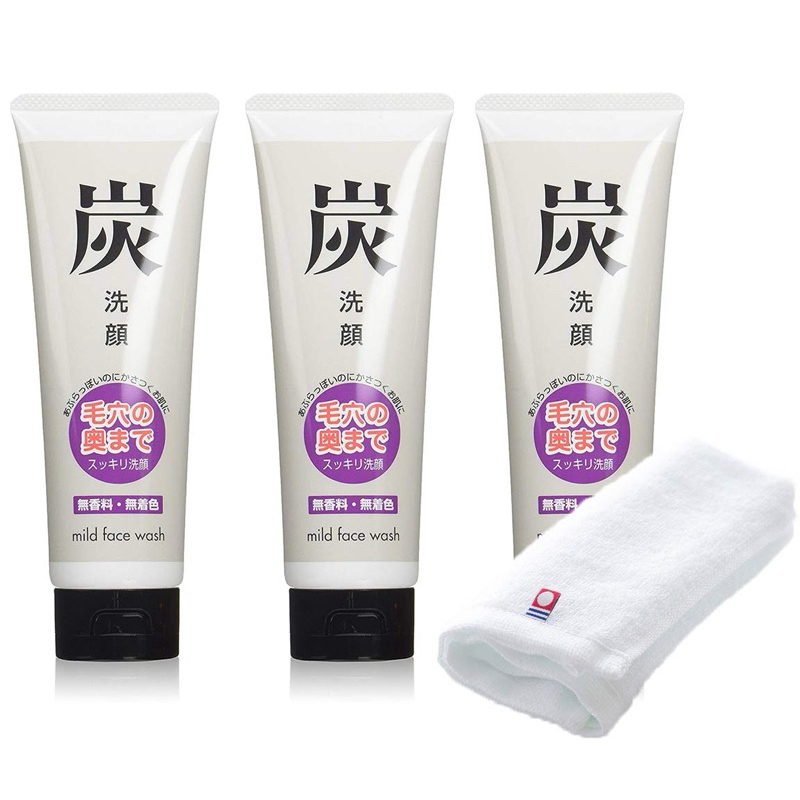 โฟมล้างหน้าถ่าน Asma Shoji Charcoal Face Wash Cream 120g. (3 Pcs.)