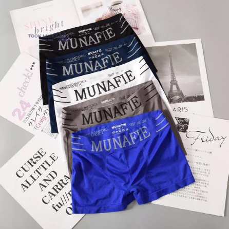 พร้อมส่ง🔥BoxerชายMunafie ขอบตัด ผ้านิ่มใส่สบาย ไม่อึดอัด  #Boxer   tm99