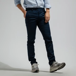 era-won กางเกงสแลคขายาว ทรง super skinny (กระบอกเล็ก) เอวยางยืด รุ่น Workday University - R สี Dark Blue