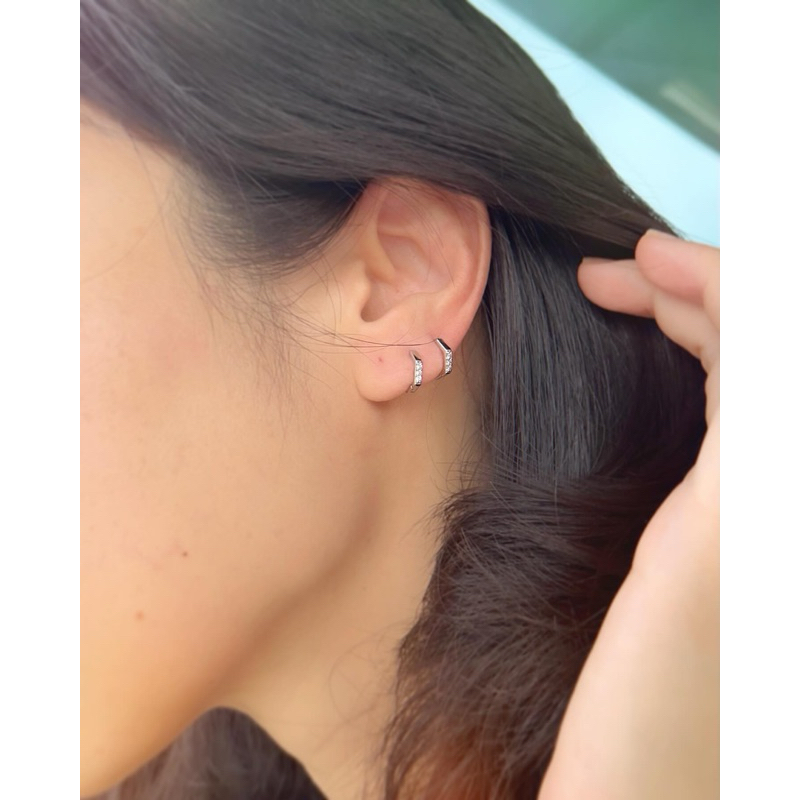 Galaroom Jewelry เซ็ทต่างหูเพชรสวิสcz รุ่น Hexi