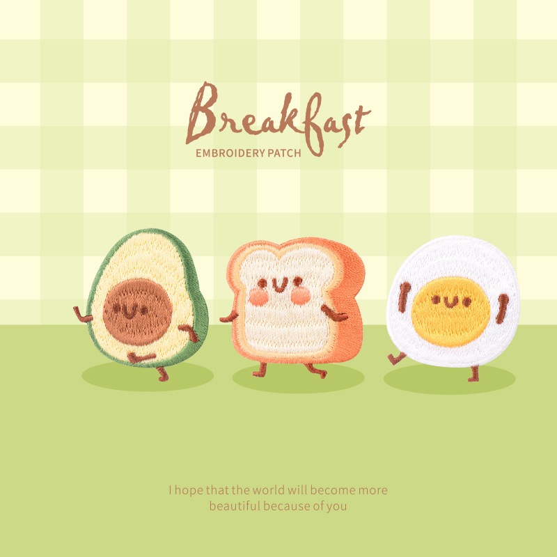 (พร้อมส่ง)ตัวติดเคสโทรศัพท์และรีดติดเสื้อ🍳 Set 🍞 Breakfast🥑 ตัวรีดติดเสื้อผ้า เคสโทรศัพท์DIY