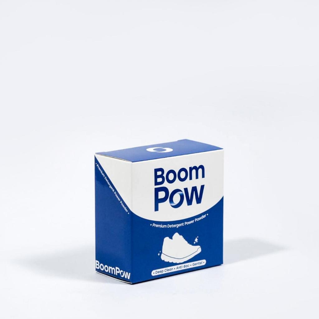 โปรสุดคุ้ม 1 กล่อง (เล็ก) 5 ซอง แถม ถุงเขย่า 5 ถุง - Boom Pow (บูมพาว) ผงซักรองเท้าระดับพรีเมียม
