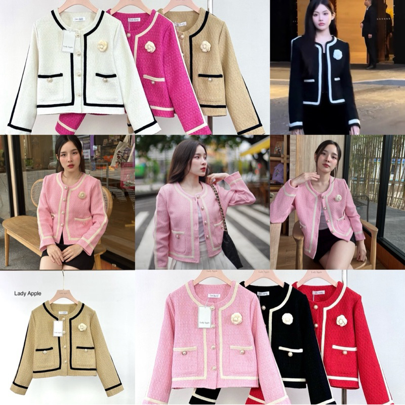 เสื้อทวิตแขนยาวรุ่นดอกคามิลเลียป้ายLady apple27