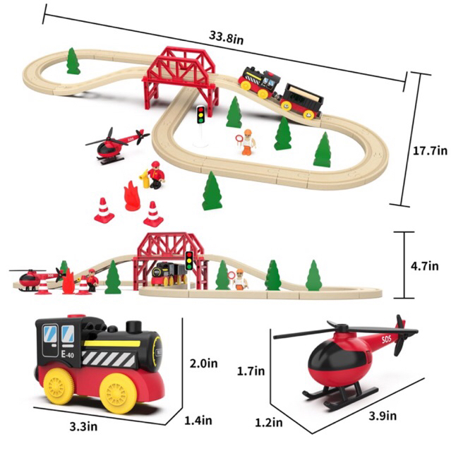 ชุดรางไม้ รถไฟอัตโนมัติ Forest 41ชึ้น ของเล่นไม้ เสริมพัฒนาการเด็ก สวนจำลองทั้งเมือง รางไม้อีเกีย