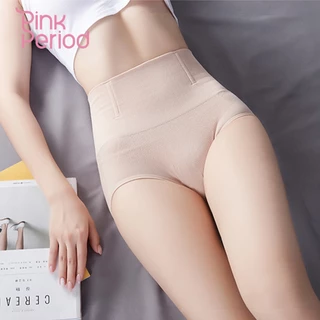 Pink Period กางเกงเก็บพุง กางเกงชั้นใน เอวสูง Seamless กางเกงในเก็บพุง มีแกนกันม้วน ผ้าทอ สวมใส่สบาย