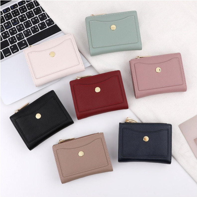 กระเป๋าสตางค์หนังพรีเมี่ยม มีช่องใส่บัตรด้านหน้า งานสวยเกินราคา 7 สี W045