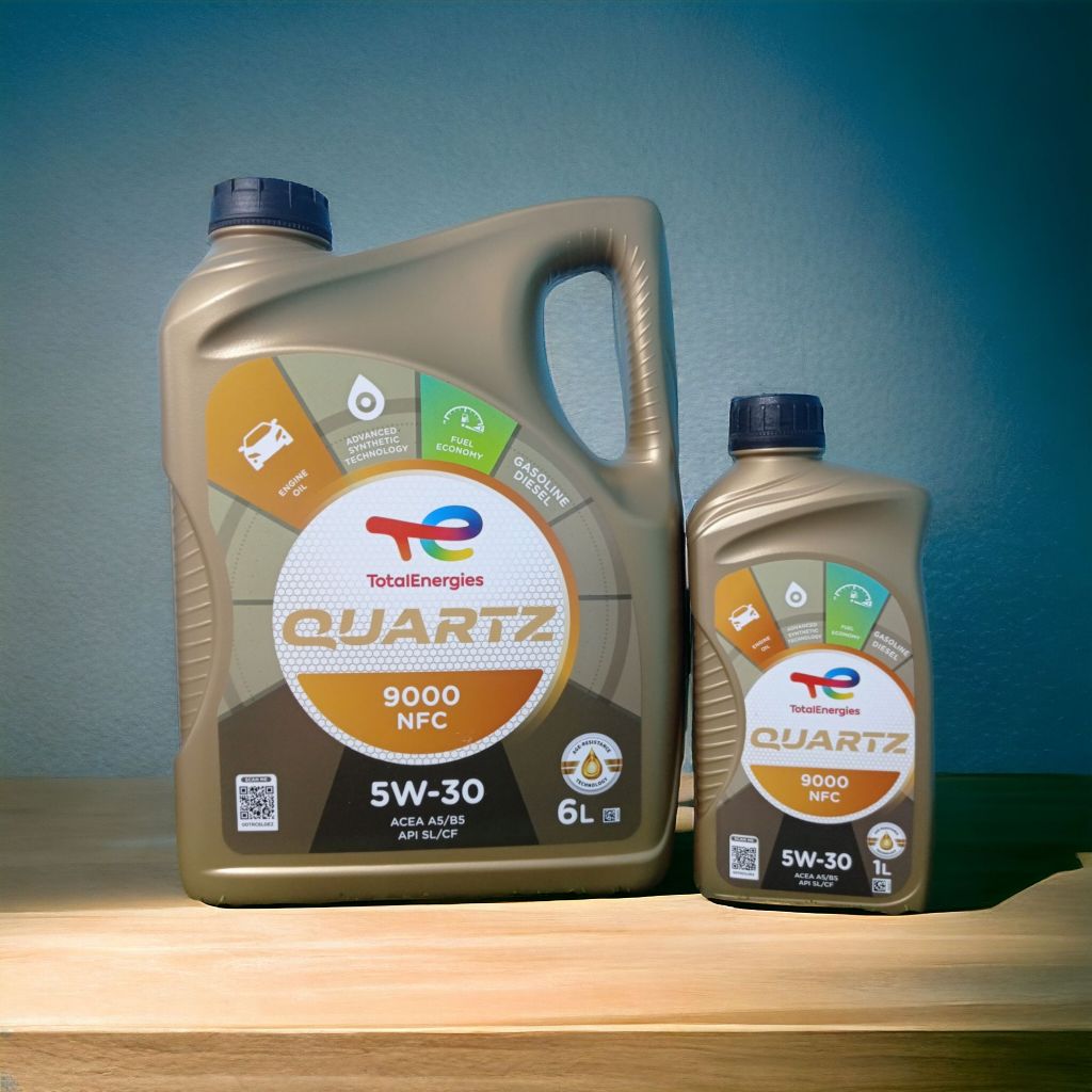 น้ำมันเครื่องสังเคราะห์เเท้ TOTAL QUARTZ 9000 NFC 5W-30  น้ำมันเครื่องล๊อตใหม่ เดือน 9 ปี 2025