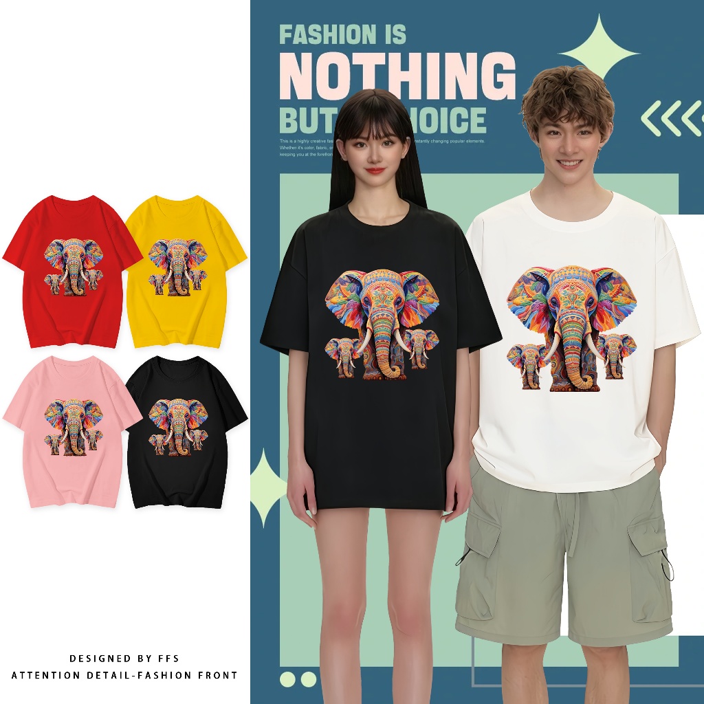 เสื้อยืดลายช้าง เสื้อยืดผู้หญิง เนื้อผ้านุ่มใส่สบาย ส่งเร็ว ราคาส่ง