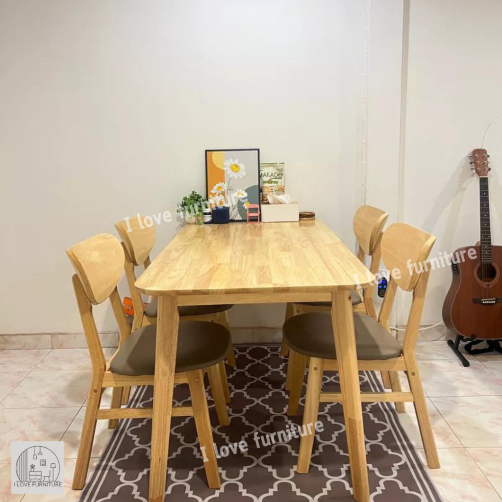 【 สินค้าพร้อมส่งทันที 】โต๊ะกินข้าว ชุดโต๊ะทานข้าว โต๊ะกินข้าว 120 ซม. + เก้าอี้ 4 ที่นั่ง