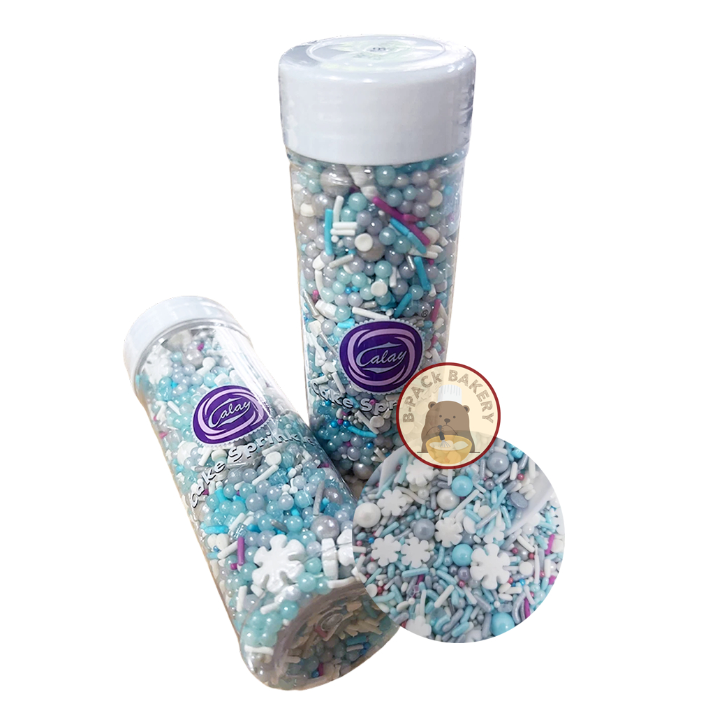 (หิมะ) คาเล น้ำตาลตกแต่งเค้ก พาสเทล หิมะ Calay Cake Sprinkles Dextrose Pastel Snow Ball 120g