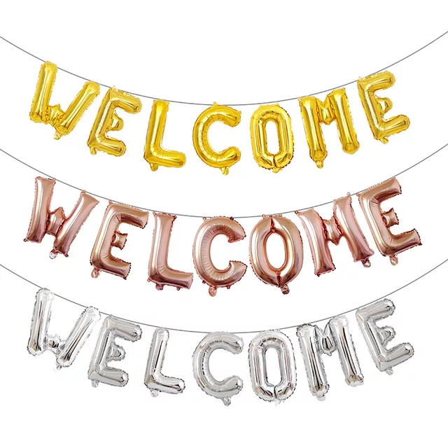 ลูกโป่งตัวอักษร Welcome ขนาด 16 นิ้ว มีหลายสีให้เลือกนะคะ (พร้อมส่ง)