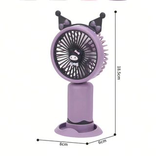 พร้อมส่ง พัดลมมือถือ พกพา ชาร์จ USB Mini fan พัดลม ตั้งโต๊ะได้ ลายการ์ตูน Sanrio T206