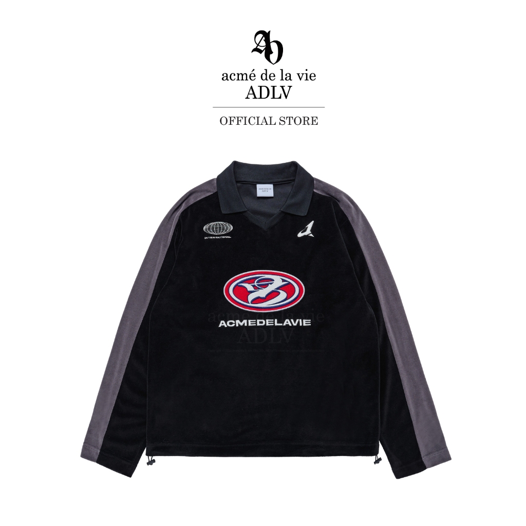 ADLV [acme de la vie] เสื้อแขนยาว รุ่น Symbol Needlework Velour Long Sleeve Black (50011SNWLSU_U4BKX