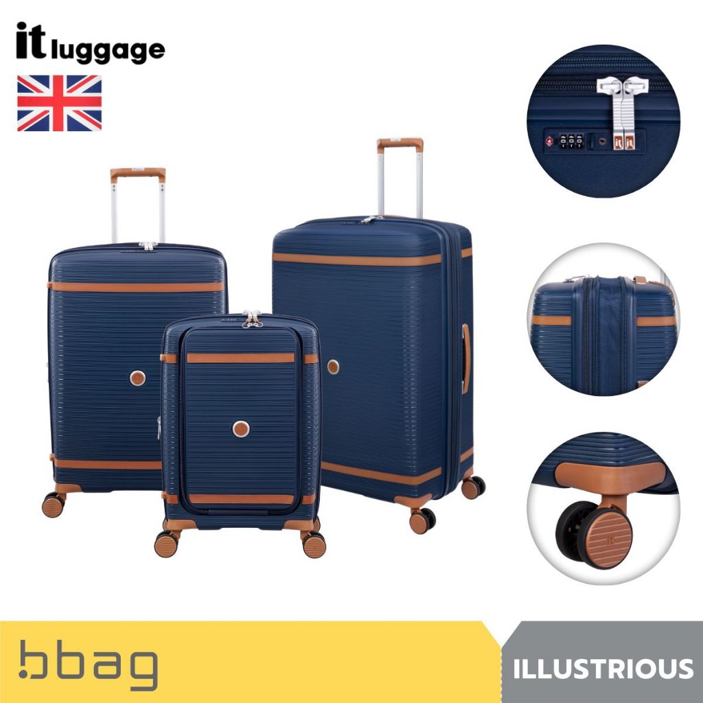 IT Luggage กระเป๋าเดินทาง รุ่นอิลลัสเทรียส 3108A ขยายได้ 20% วัสดุ PP ล้อคู่ TSA Lock ช่อง Laptop 15