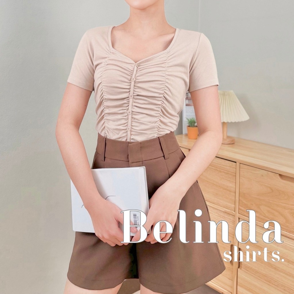VL91 Belinda shirts เสื้อแขนสั้นผ้าเด้ง งานป้าย VILA