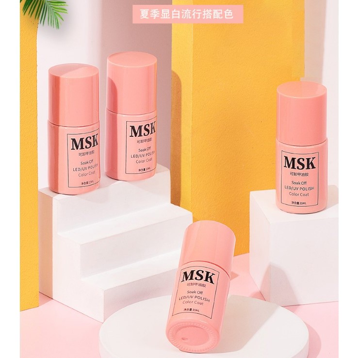 P3.สีทาเล็บ สีดำ สีขาว ปริมาณ 15 ml ของ MSK ขวดชมพู
