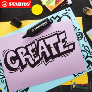 STABILO Boss 70/46 สีดำ 1 ด้าม ปากกาไฮไลท์ ปิดข้อความ ปากกาปิดข้อความ ปากกาเน้นข้อความ Germany Black Highlighter